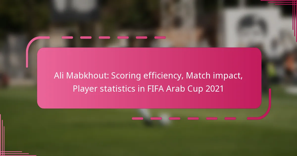 Ali Mabkhout: Scoring efficiency, Match impact, Player statistics in FIFA Arab Cup 2021