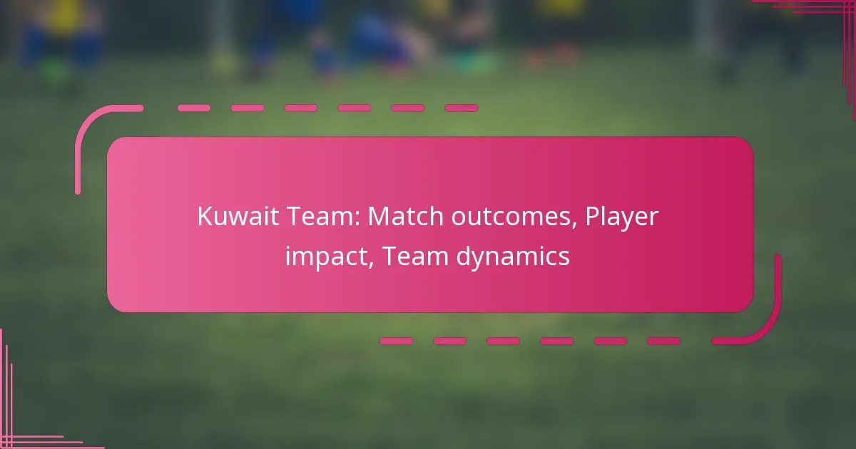 Kuwait Team: Match outcomes, Player impact, Team dynamics