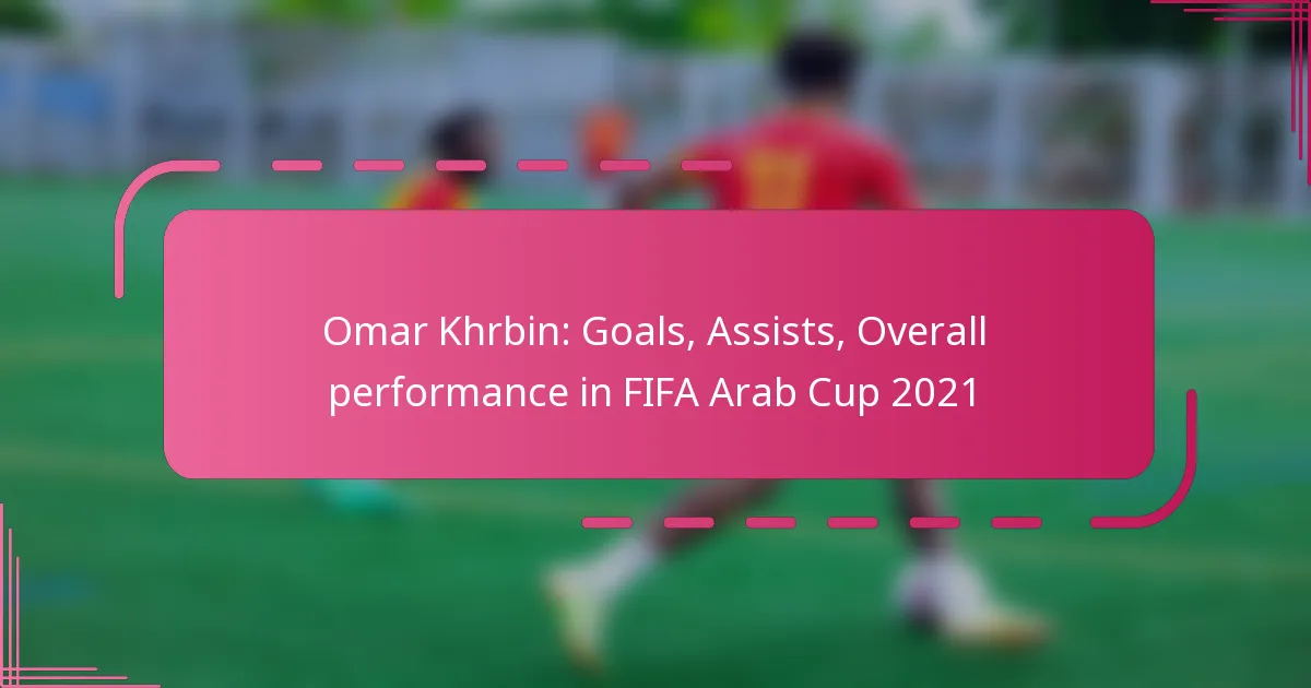 Omar Khrbin: Goals, Assists, Overall performance in FIFA Arab Cup 2021