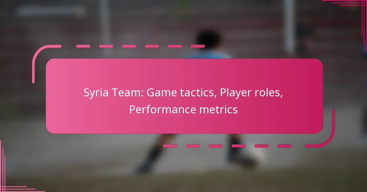 Syria Team: Game tactics, Player roles, Performance metrics