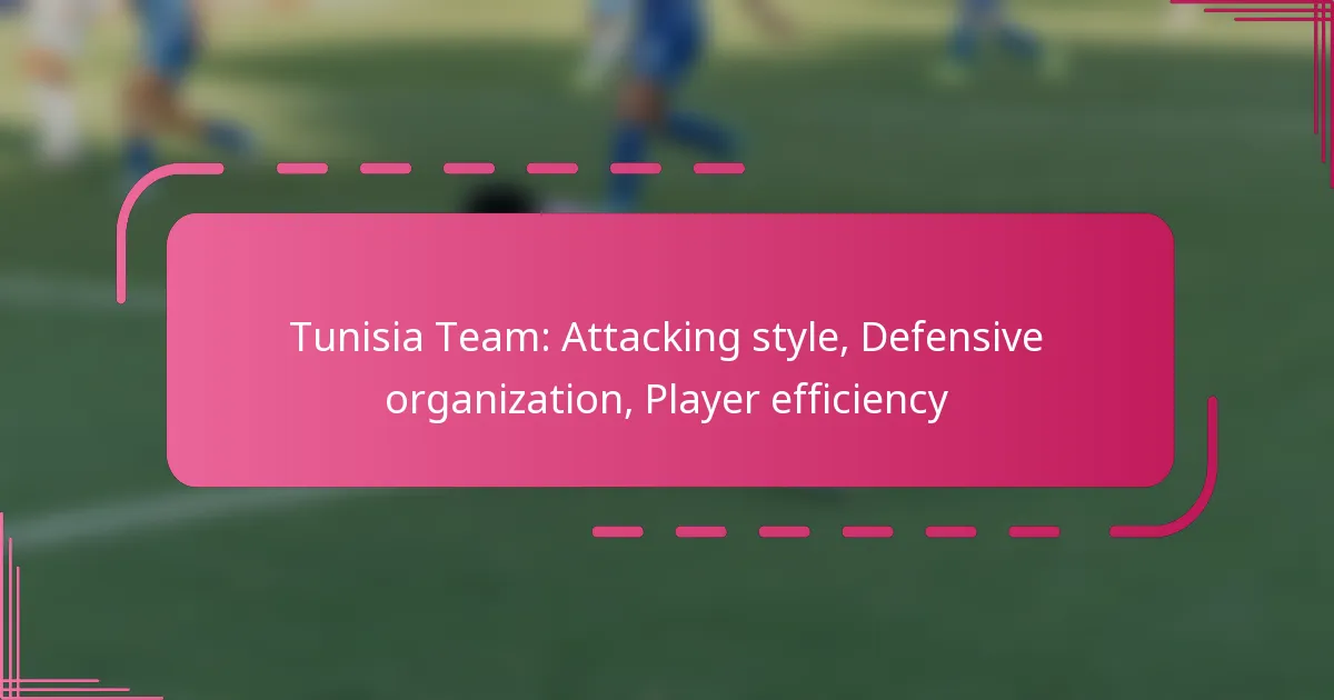 Tunisia Team: Attacking style, Defensive organization, Player efficiency