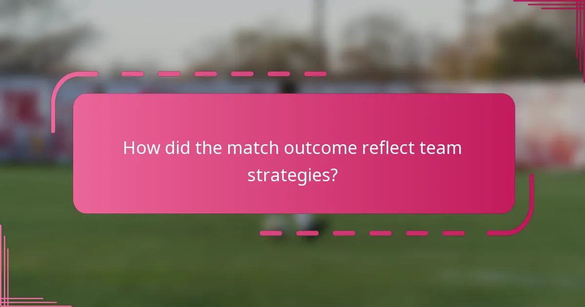 How did the match outcome reflect team strategies?