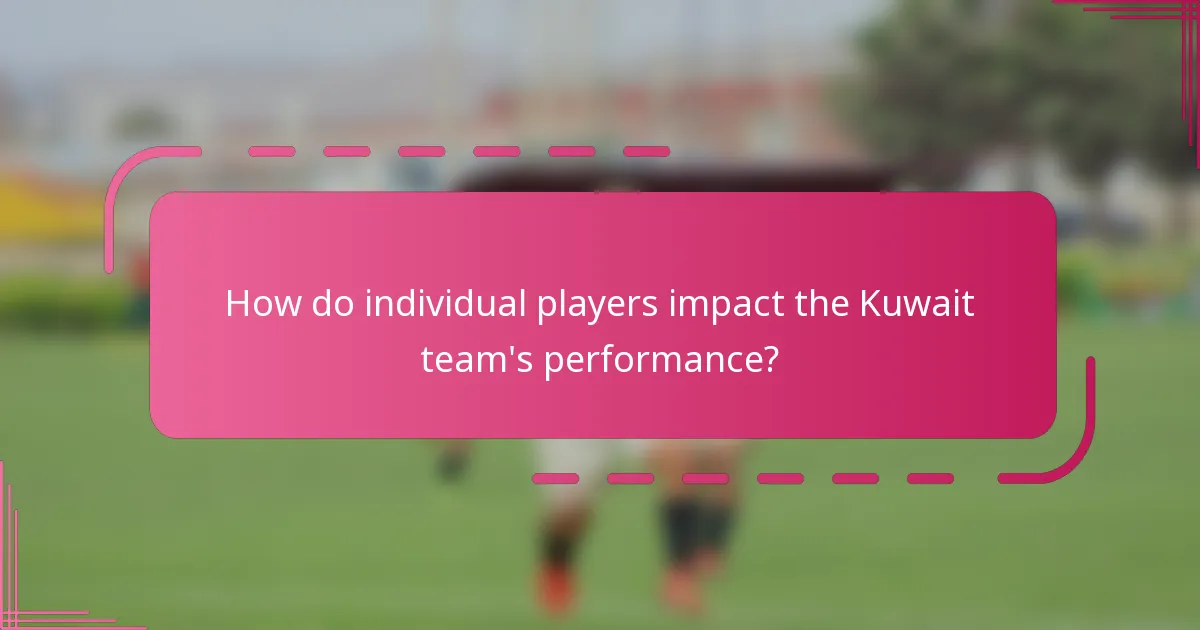 How do individual players impact the Kuwait team's performance?