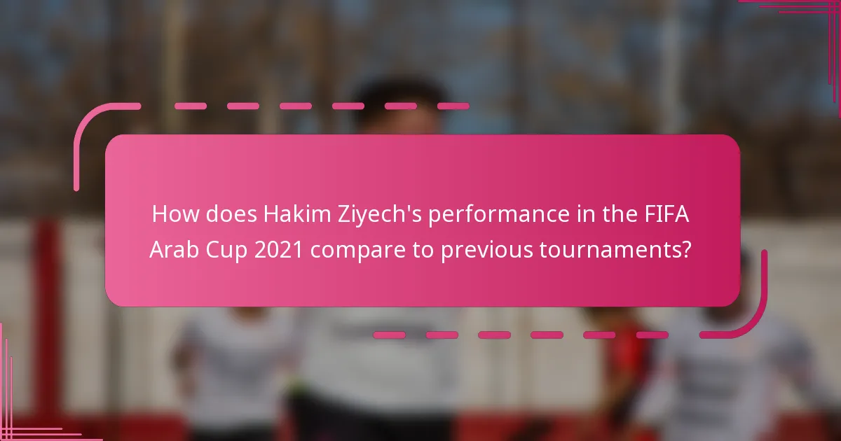 How does Hakim Ziyech's performance in the FIFA Arab Cup 2021 compare to previous tournaments?