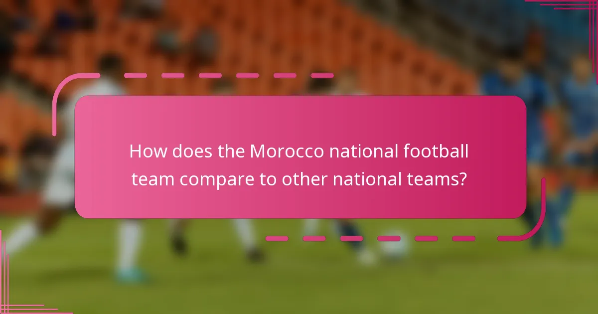 How does the Morocco national football team compare to other national teams?