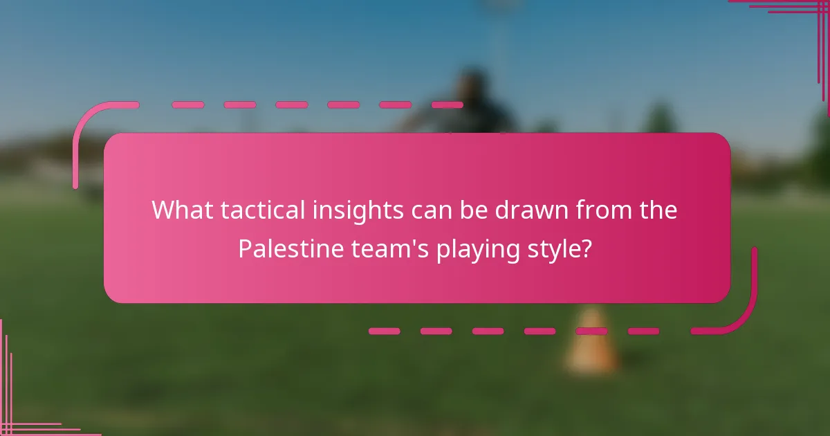 What tactical insights can be drawn from the Palestine team's playing style?