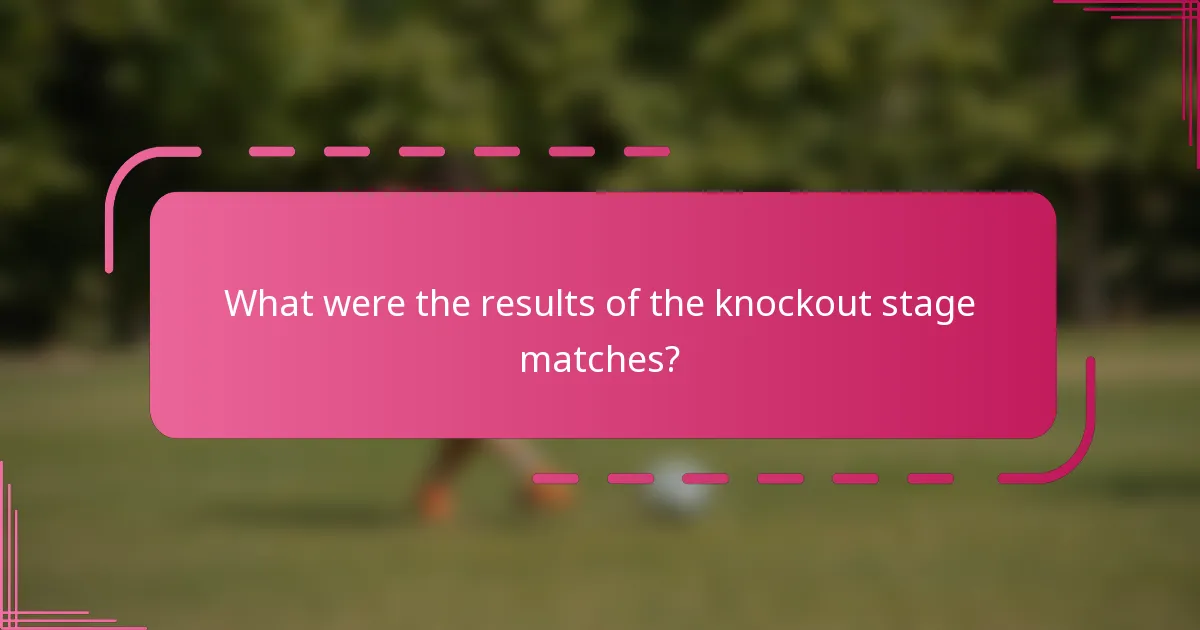 What were the results of the knockout stage matches?